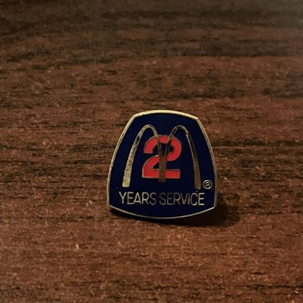 McDonald's Two 2 Years Of‎ Service Employee Lapel Hat Pin